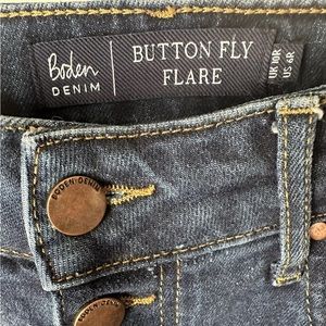 Boden Denim Jeans Women's US 6R Button Fly Flare High Rise Blue Pre-Owned